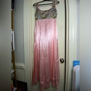 Bridgerton Vibes Pink & Purses Satin Dress